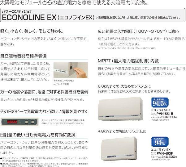 軽く、小さく、美しく、そして静かに電気を変換します。