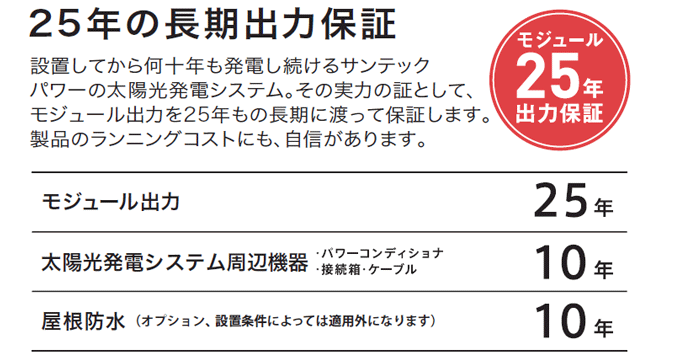 サンテックの保証