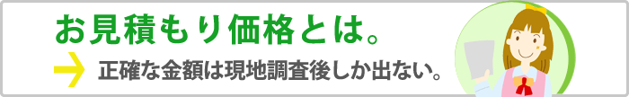 正確なお見積価格は現地調査をしないと正確には出ません。