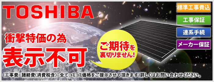 東芝は世界トップレベルの発電効力で人気No.1の太陽光発電システム！